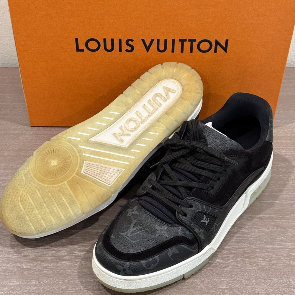 LOUIS VUITTON LEATHER TRAINER SNEAKERS - Picture 7 of 9
